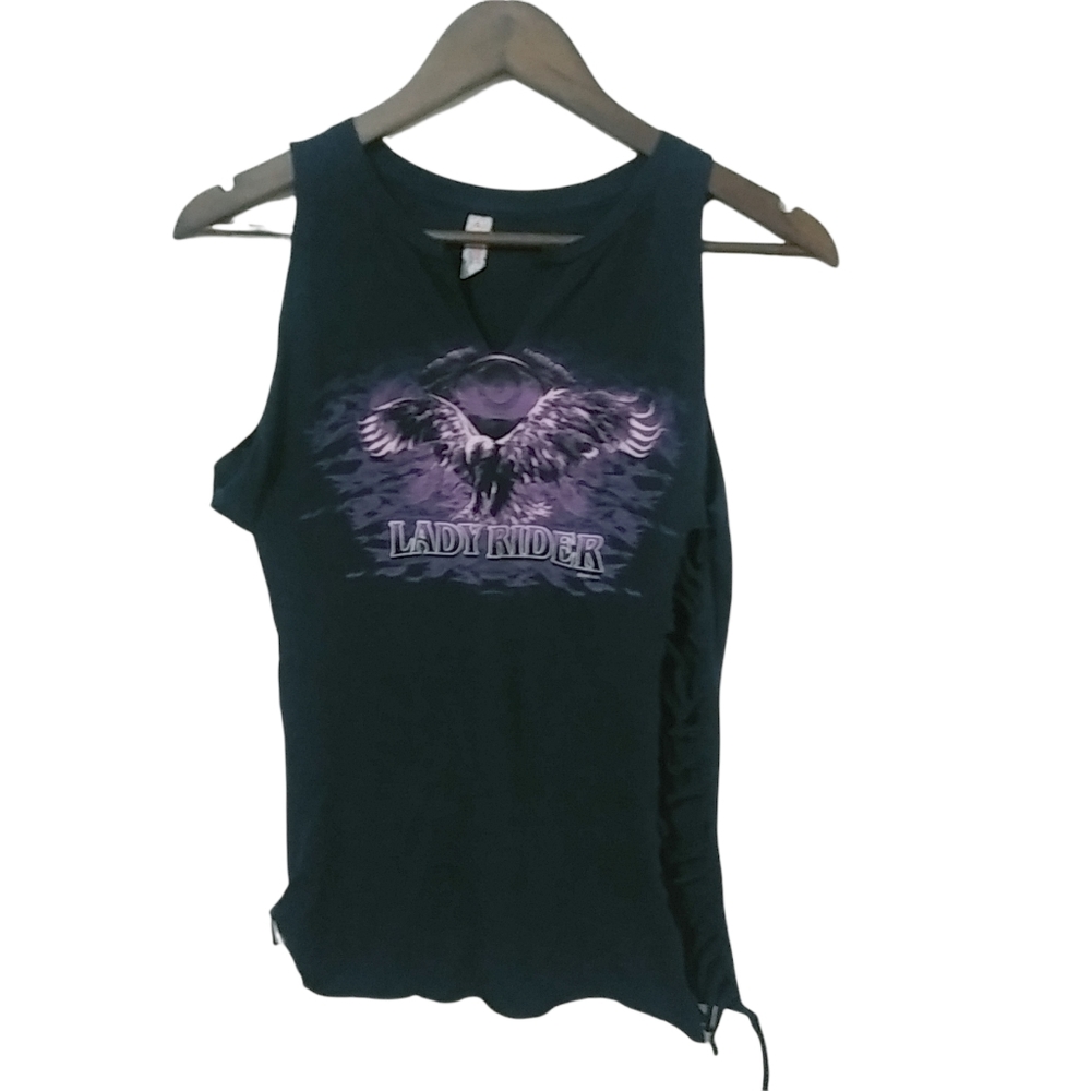 LADY RIDER L Purple Black Motorcycle Top